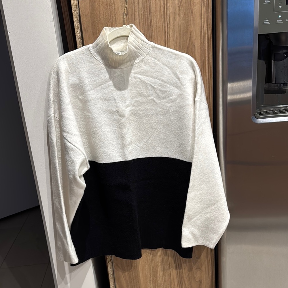 Two-Tone Sweater - Black and White